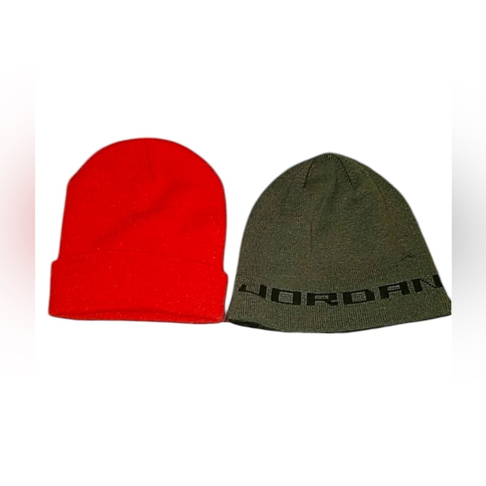 JORDAN boys 2 Pc. hat bundle Red and gray/black - Picture 2 of 3